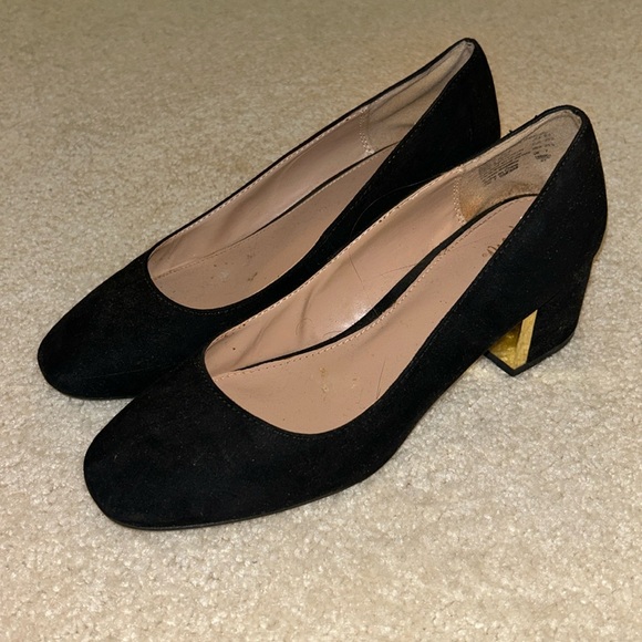 Fiona Black Heels with Gold Details - Picture 1 of 8